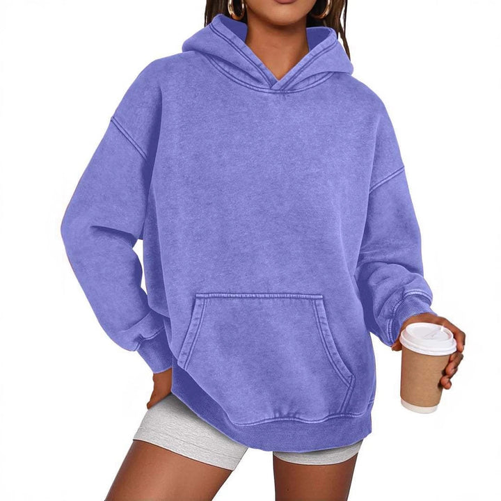 Damer mysig oversized hoodie med praktisk känguruficka Mirla-Eva Jonsson
