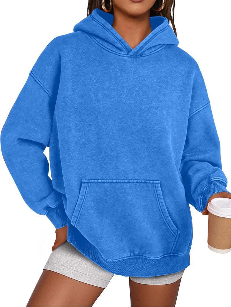 Damer mysig oversized hoodie med praktisk känguruficka Mirla-Eva Jonsson
