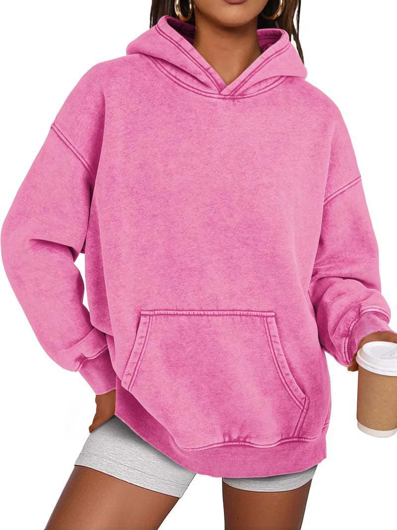 Damer mysig oversized hoodie med praktisk känguruficka Mirla-Eva Jonsson