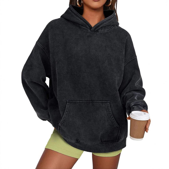 Damer mysig oversized hoodie med praktisk känguruficka Mirla-Eva Jonsson