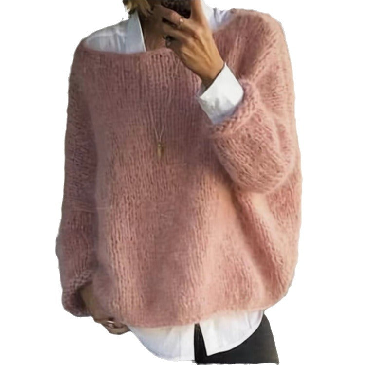 Damer mysig oversized tröja med båtutskärning Eva Jonsson-Eva Jonsson