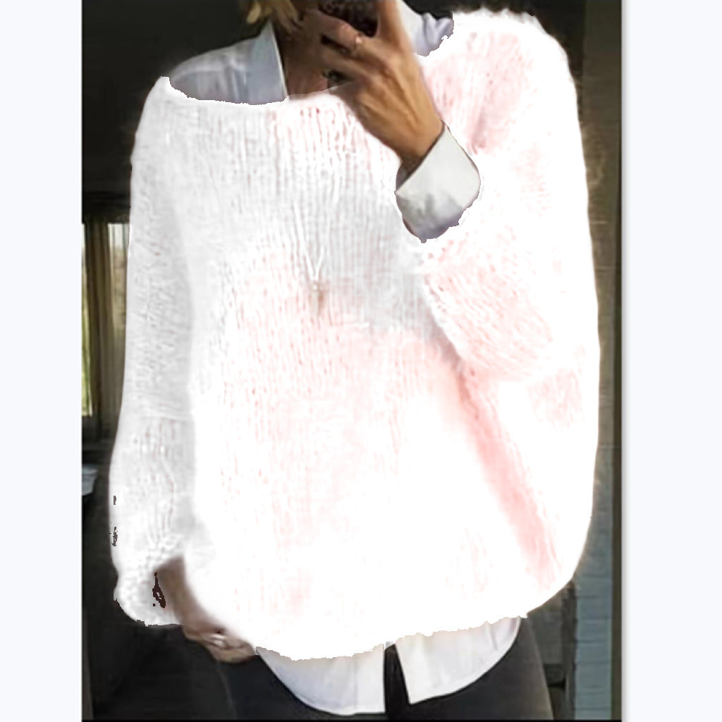 Damer mysig oversized tröja med båtutskärning Eva Jonsson-Eva Jonsson