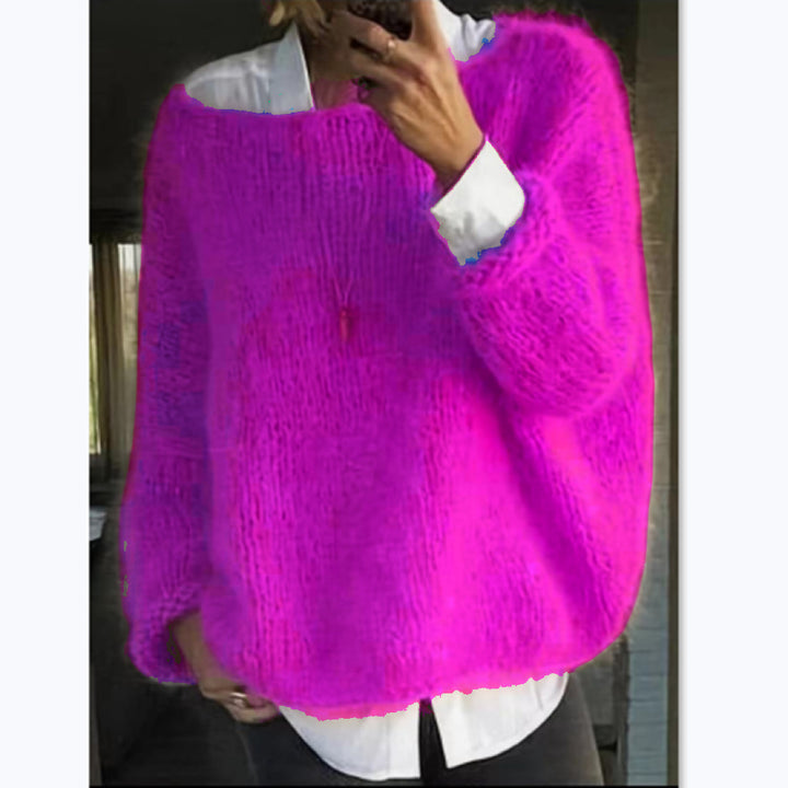 Damer mysig oversized tröja med båtutskärning Eva Jonsson-Eva Jonsson