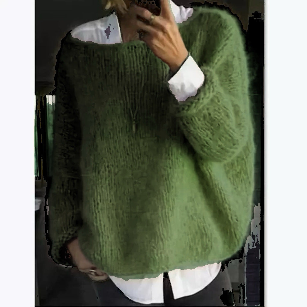 Damer mysig oversized tröja med båtutskärning Eva Jonsson-Eva Jonsson