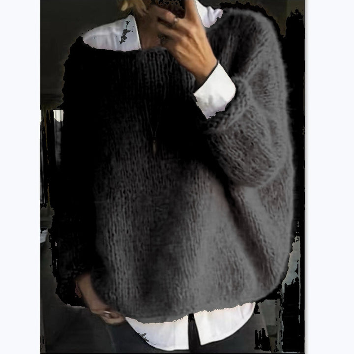 Damer mysig oversized tröja med båtutskärning Eva Jonsson-Eva Jonsson