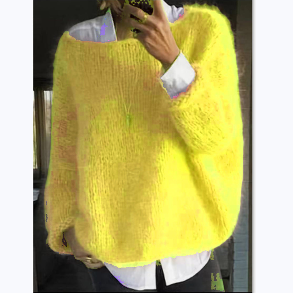 Damer mysig oversized tröja med båtutskärning Eva Jonsson-Eva Jonsson