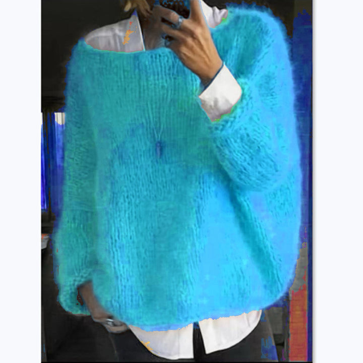 Damer mysig oversized tröja med båtutskärning Eva Jonsson-Eva Jonsson