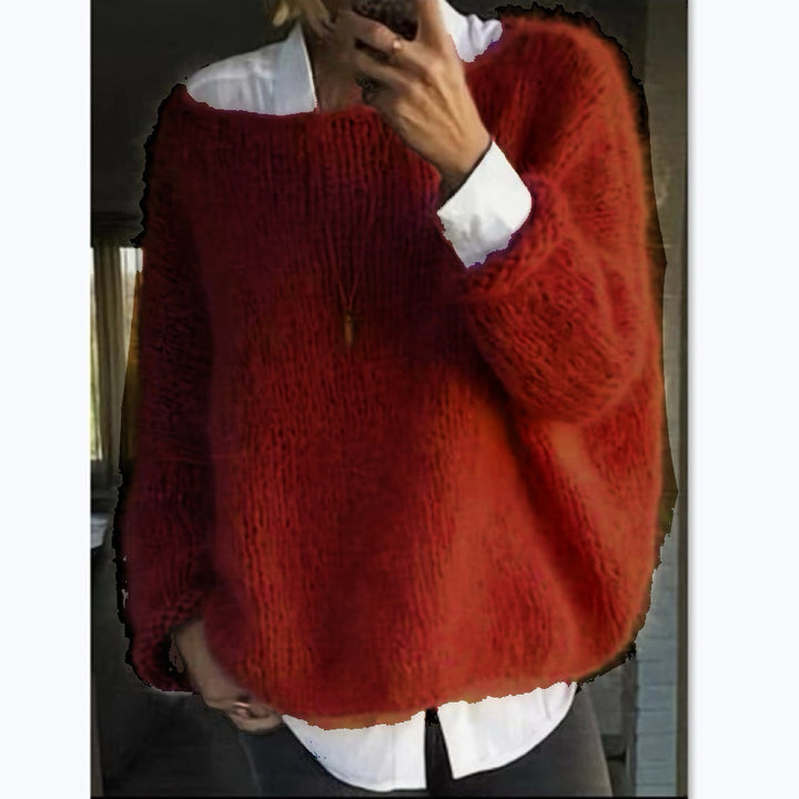 Damer mysig oversized tröja med båtutskärning Eva Jonsson-Eva Jonsson