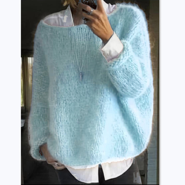 Damer mysig oversized tröja med båtutskärning Eva Jonsson-Eva Jonsson