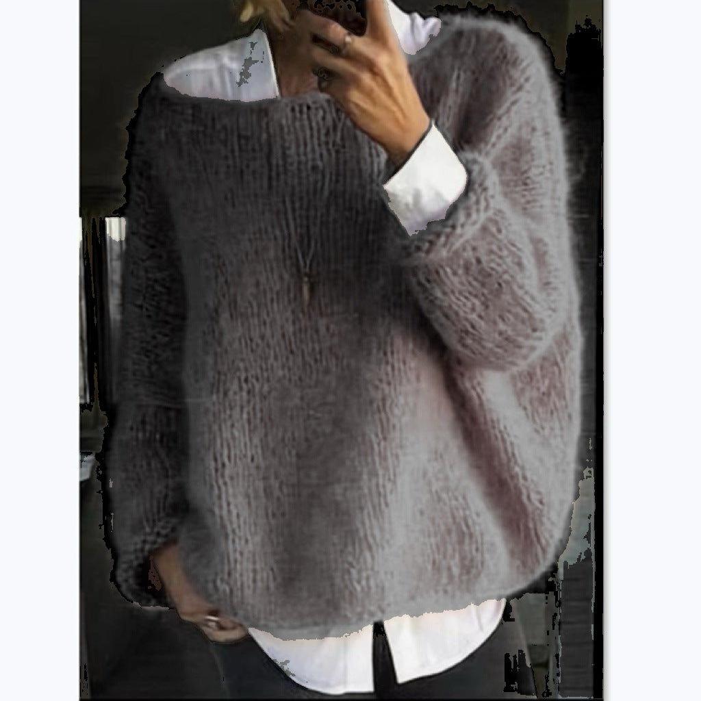 Damer mysig oversized tröja med båtutskärning Eva Jonsson-Eva Jonsson