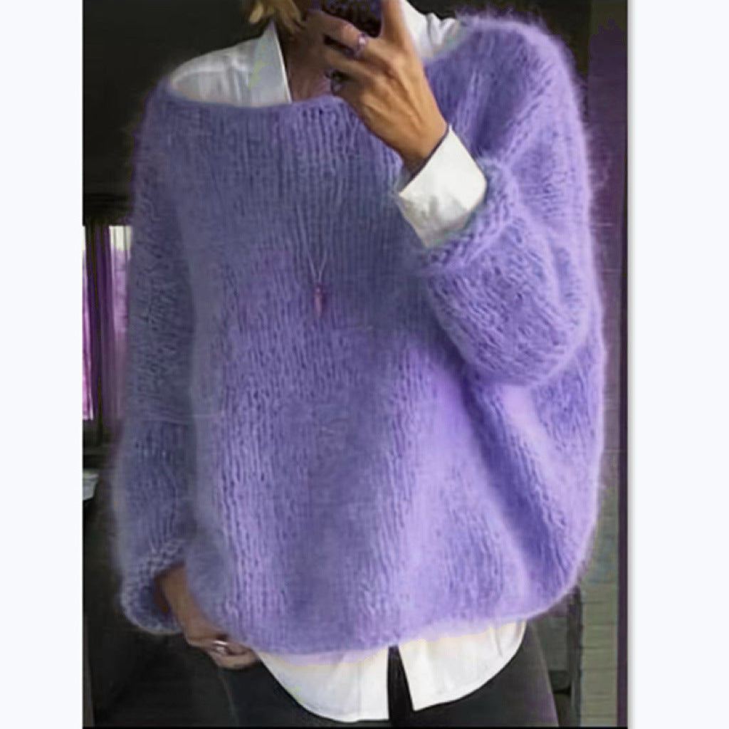 Damer mysig oversized tröja med båtutskärning Eva Jonsson-Eva Jonsson