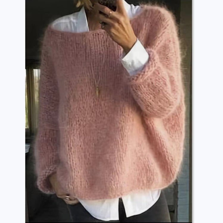 Damer mysig oversized tröja med båtutskärning Eva Jonsson-Eva Jonsson