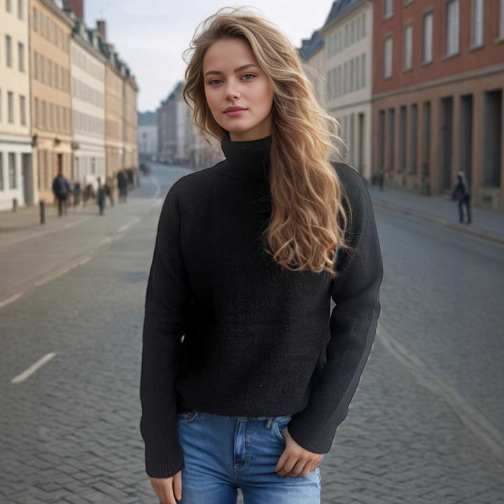 Damer mysig polotröja gjord av mjuk textur Mirla-Eva Jonsson