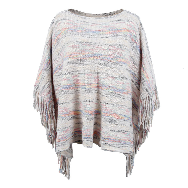 Damer mysig poncho med fransiga detaljer Eva Jonsson-Eva Jonsson
