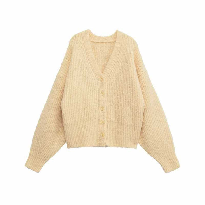 Damer mysig stickad cardigan med klassiska knapppdetaljer Eva Jonsson-Eva Jonsson