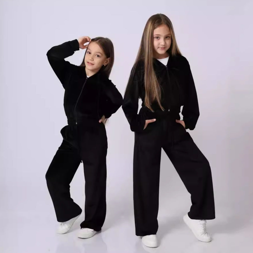 Damer mysig velour-hoodie med dragkedja Mirla-Eva Jonsson
