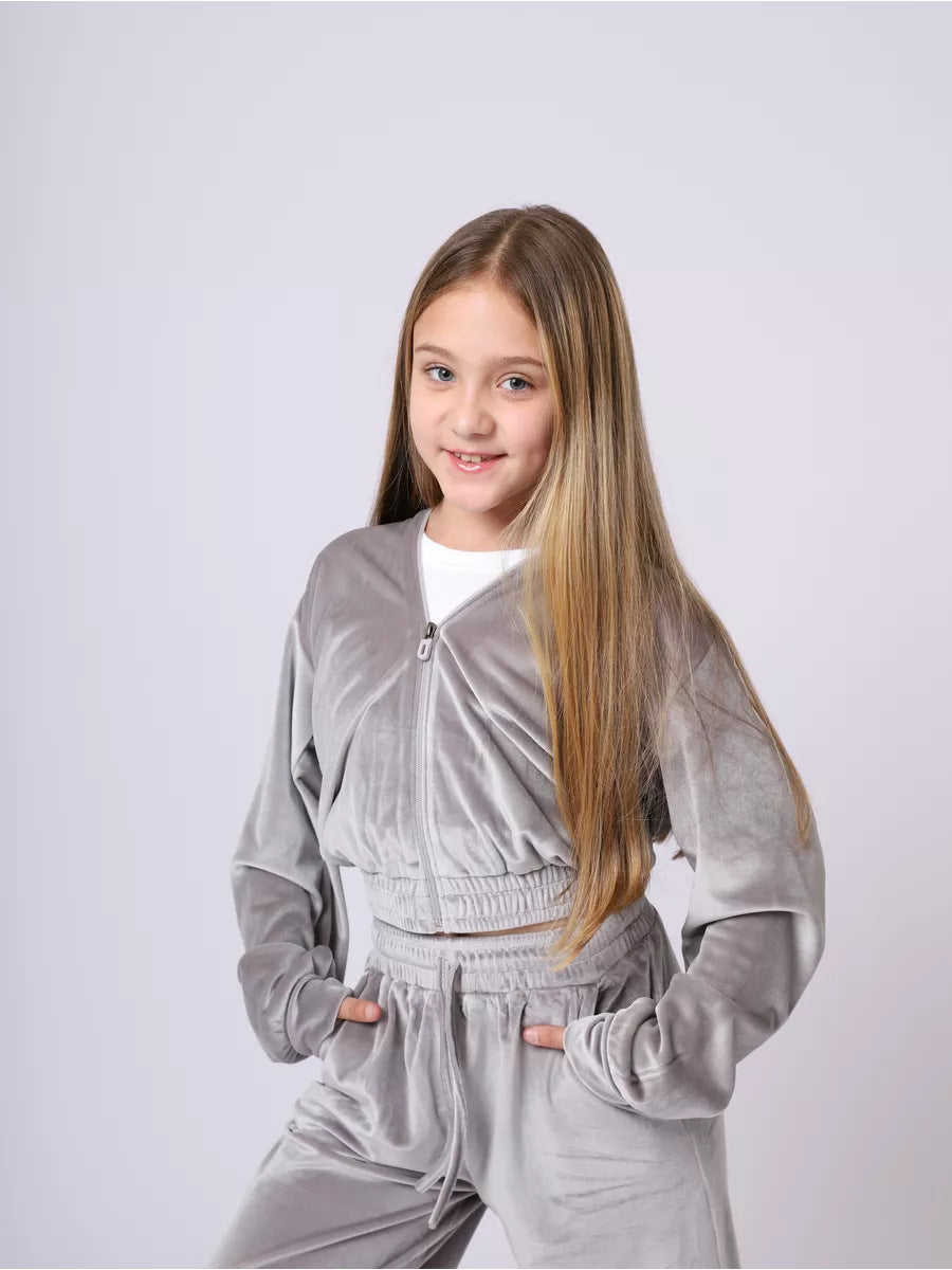 Damer mysig velour-hoodie med dragkedja Mirla-Eva Jonsson