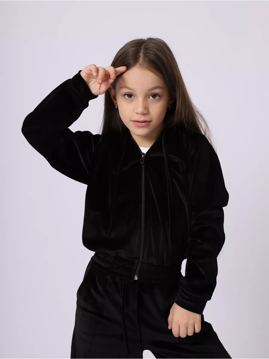 Damer mysig velour-hoodie med dragkedja Mirla-Eva Jonsson