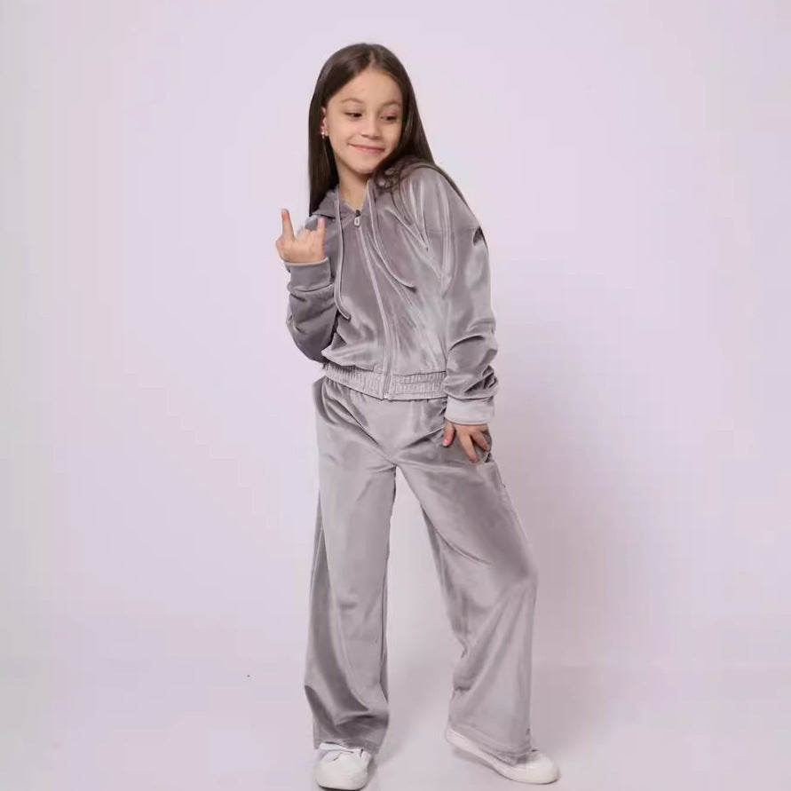 Damer mysig velour-hoodie med dragkedja Mirla-Eva Jonsson