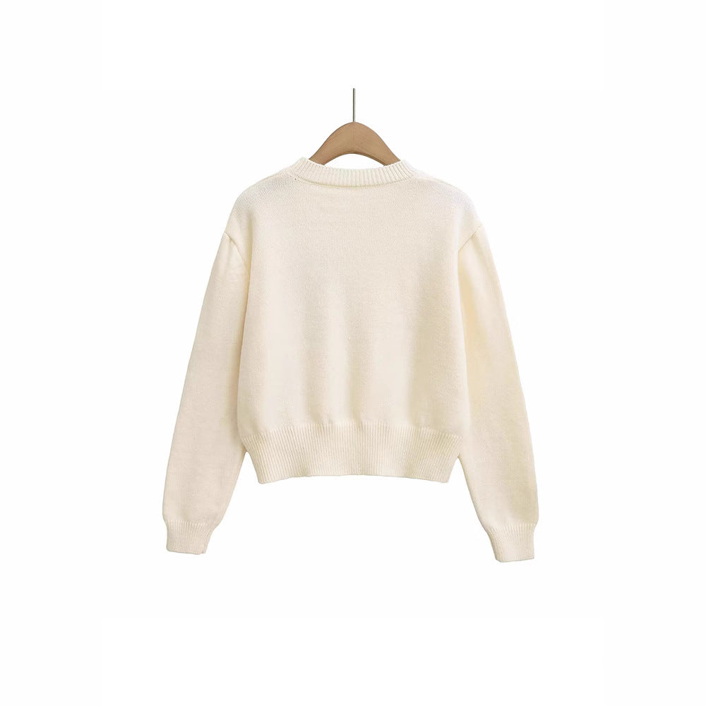Damer mysigt cropped sweatshirt med hjärtapplikation Mirla-Eva Jonsson