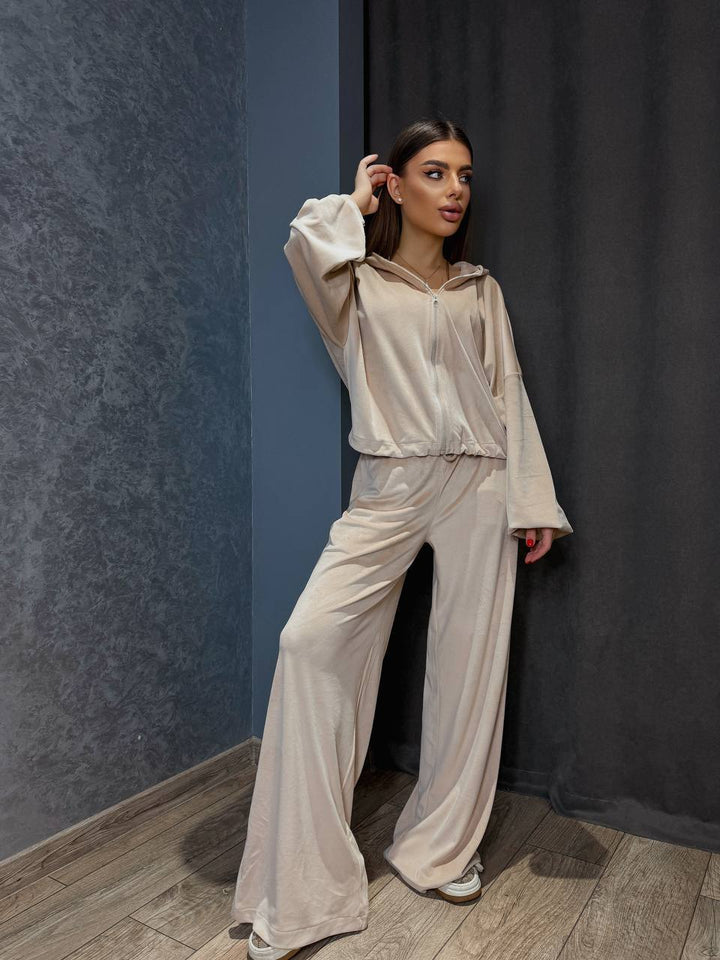 Damer mysigt velour lounge set med lös passform Mirla-Eva Jonsson