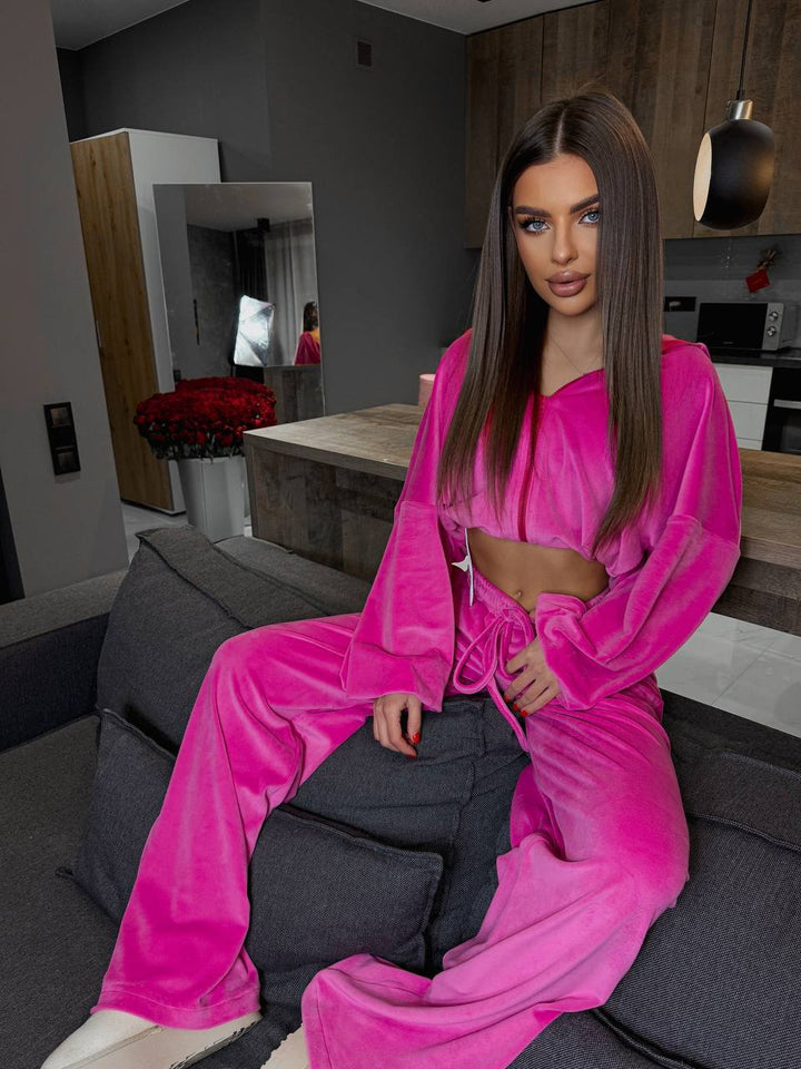 Damer mysigt velour lounge set med lös passform Mirla-Eva Jonsson