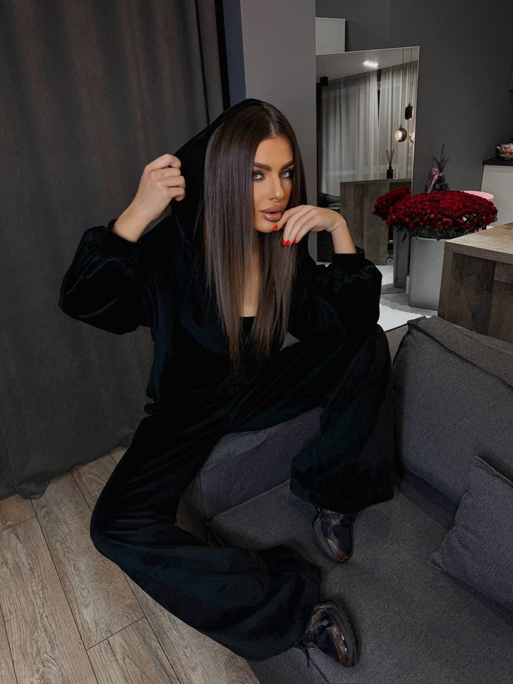 Damer mysigt velour lounge set med lös passform Mirla-Eva Jonsson