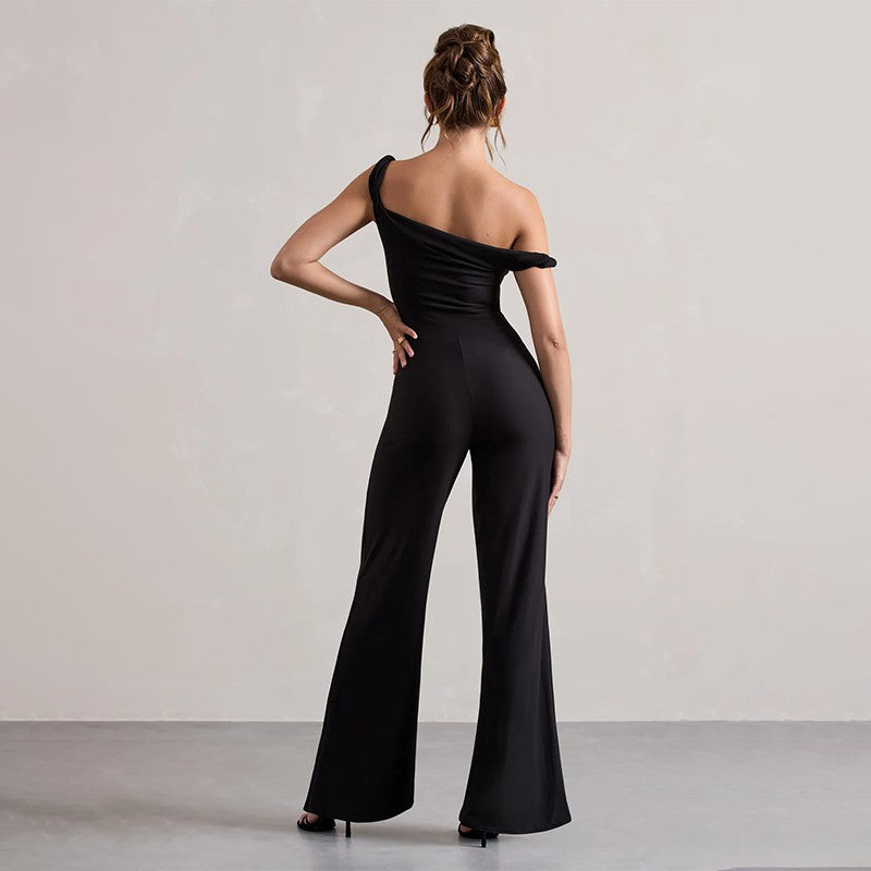 Damer off-shoulder jumpsuit med vida ben och elastisk överdel Mirla-Eva Jonsson
