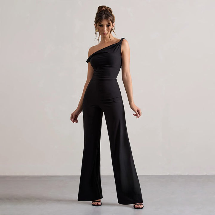 Damer off-shoulder jumpsuit med vida ben och elastisk överdel Mirla-Eva Jonsson