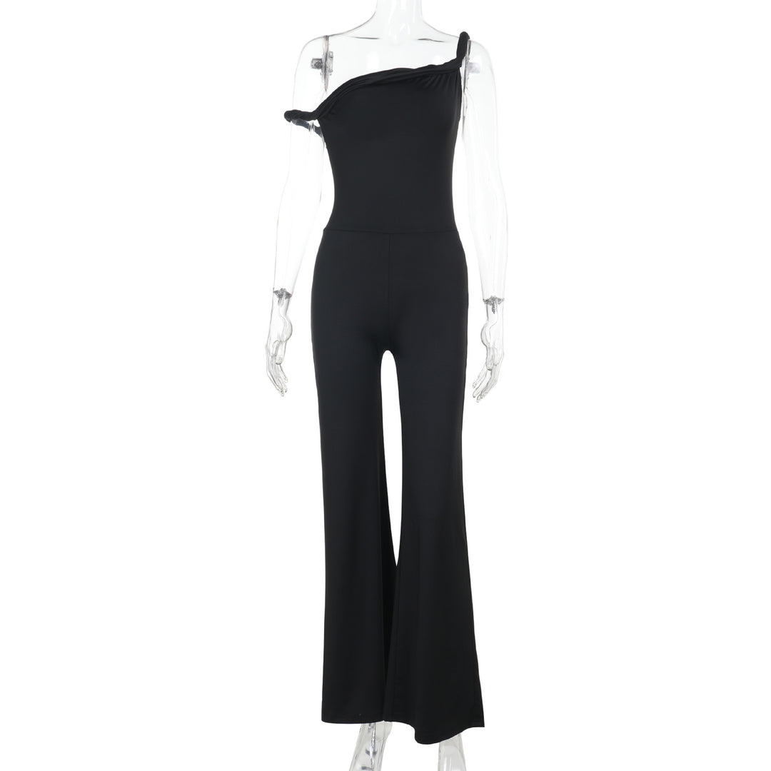 Damer off-shoulder jumpsuit med vida ben och elastisk överdel Mirla-Eva Jonsson