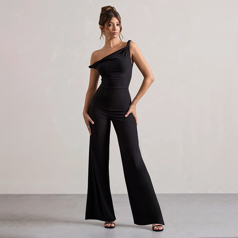 Damer off-shoulder jumpsuit med vida ben och elastisk överdel Mirla-Eva Jonsson