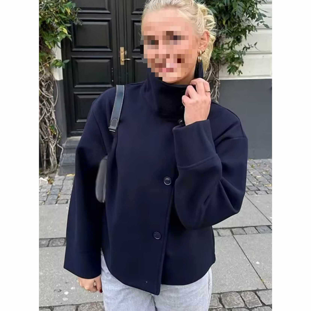 Damer övergångsjacka med hög krage och knappliknande detaljer Eva Jonsson-Eva Jonsson