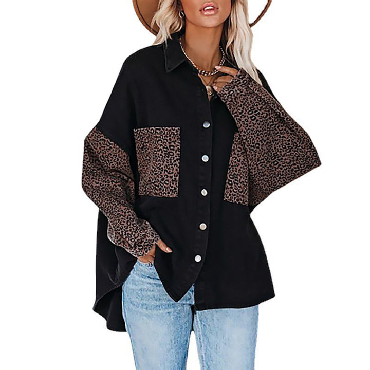 Damer overshirt med leopardmönster och modeknappar Mirla-Eva Jonsson