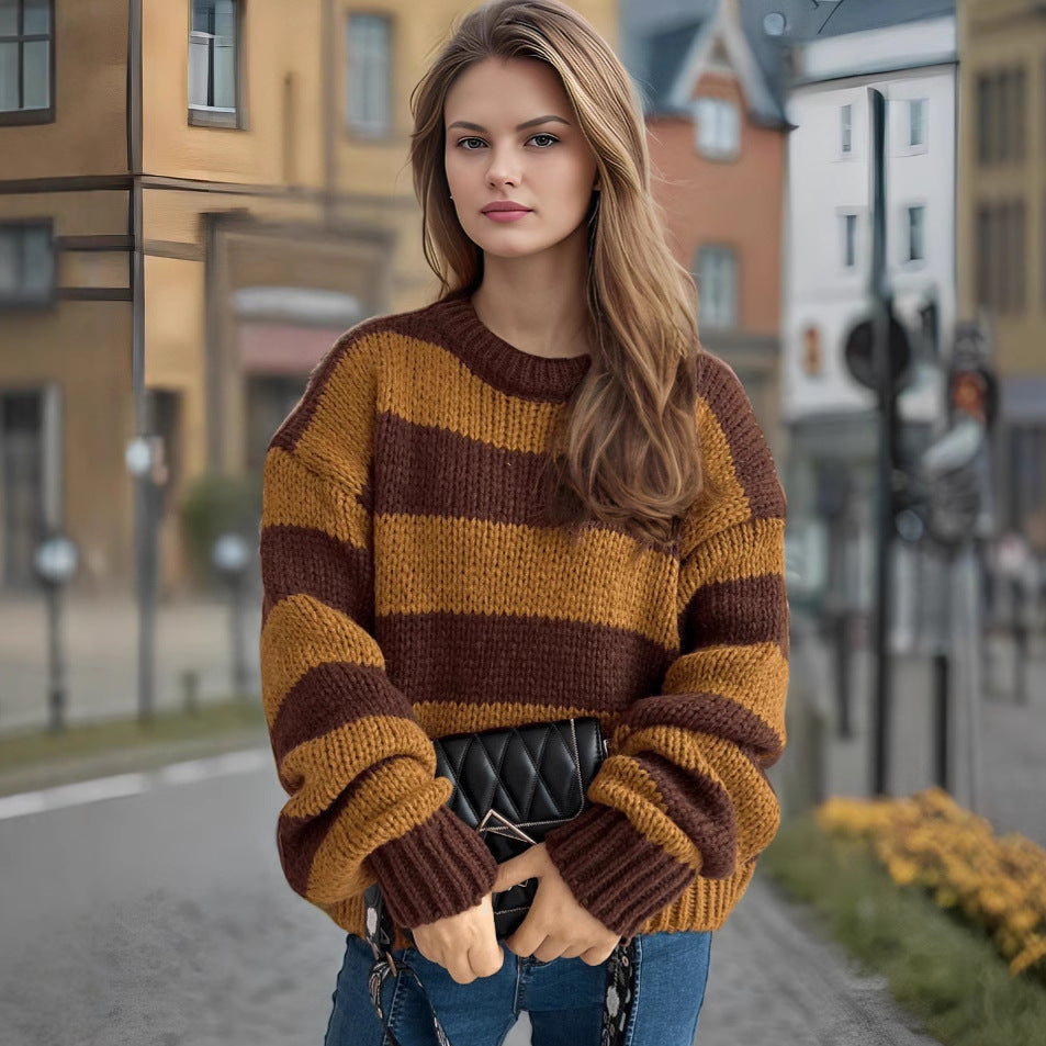 Damer översize randig stickad tröja Mirla-Eva Jonsson
