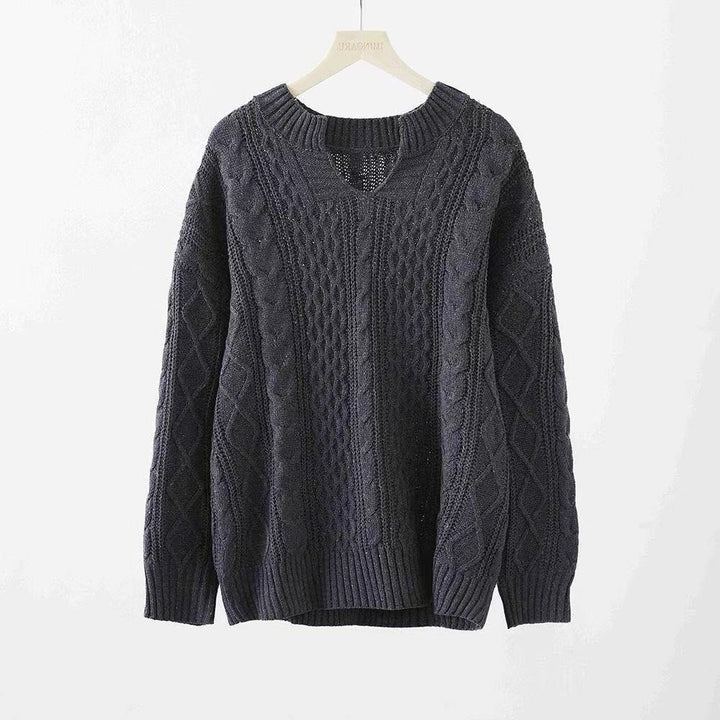 Damer oversize stickad tröja med flätmönster Mirla-Eva Jonsson