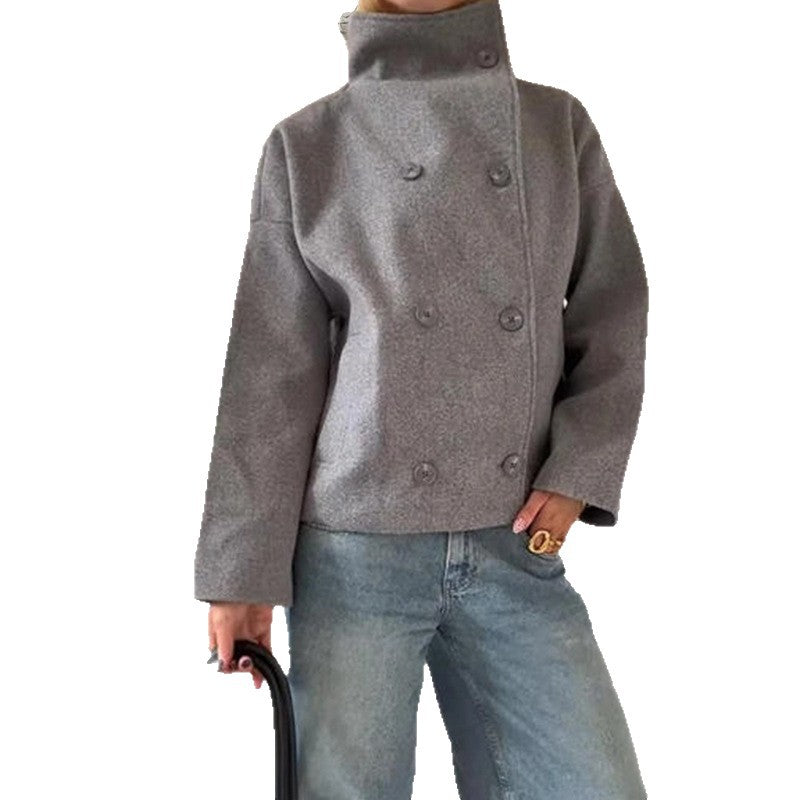 Damer oversized Cropped-jacka med hög krage och originell ärm Mirla-Eva Jonsson