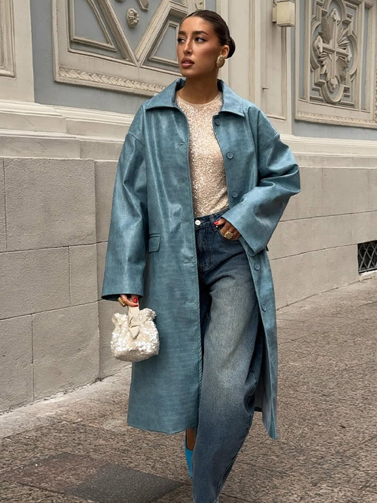 Damer oversized Denim-Trenchcoat Mirla-Eva Jonsson