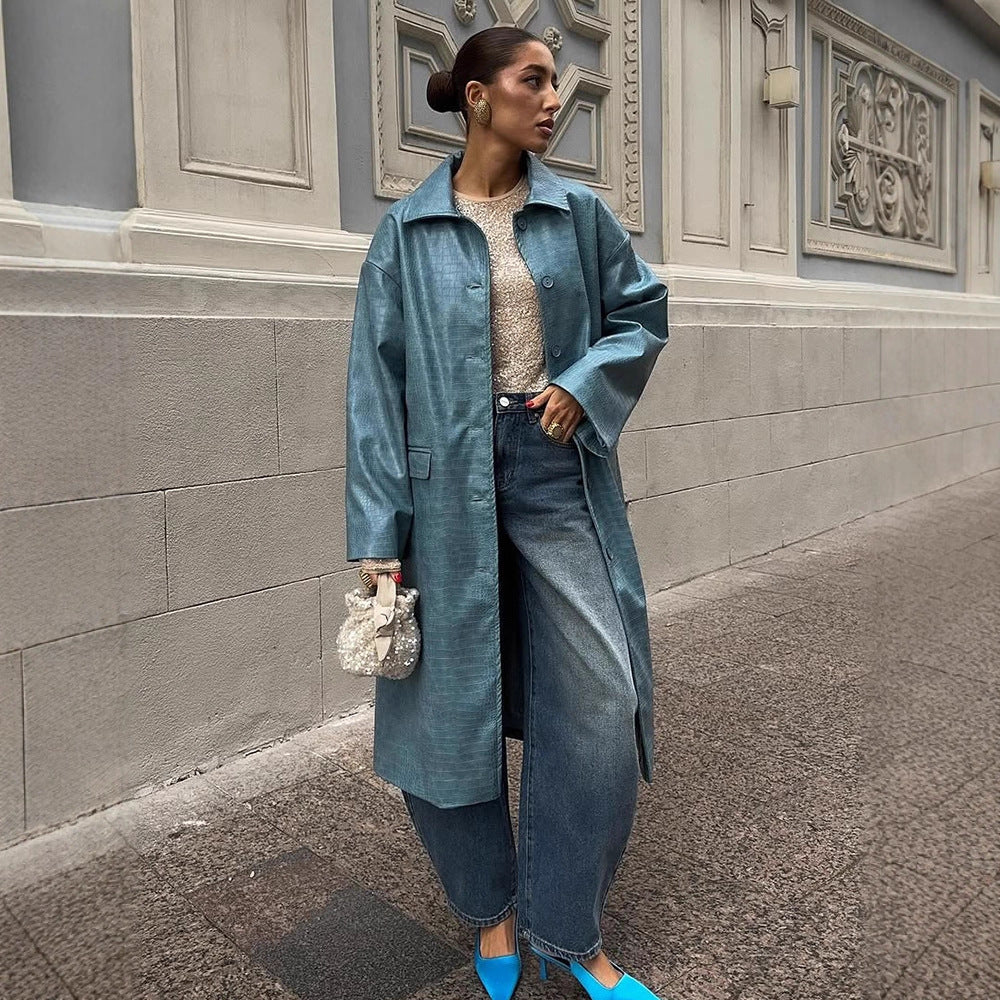 Damer oversized Denim-Trenchcoat Mirla-Eva Jonsson