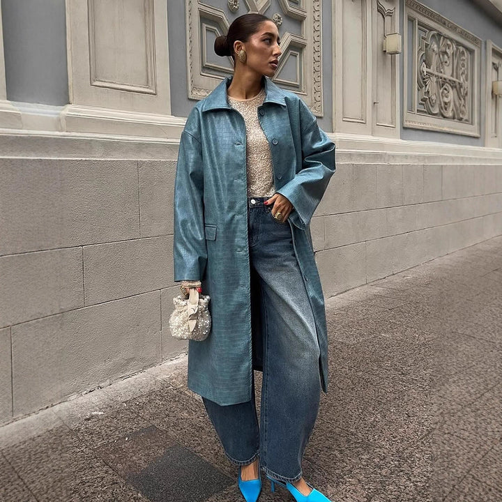 Damer oversized Denim-Trenchcoat Mirla-Eva Jonsson