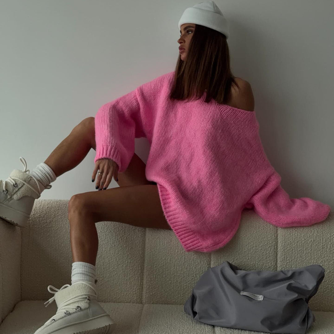 Damer oversized Grovstickad tröja Mirla-Eva Jonsson