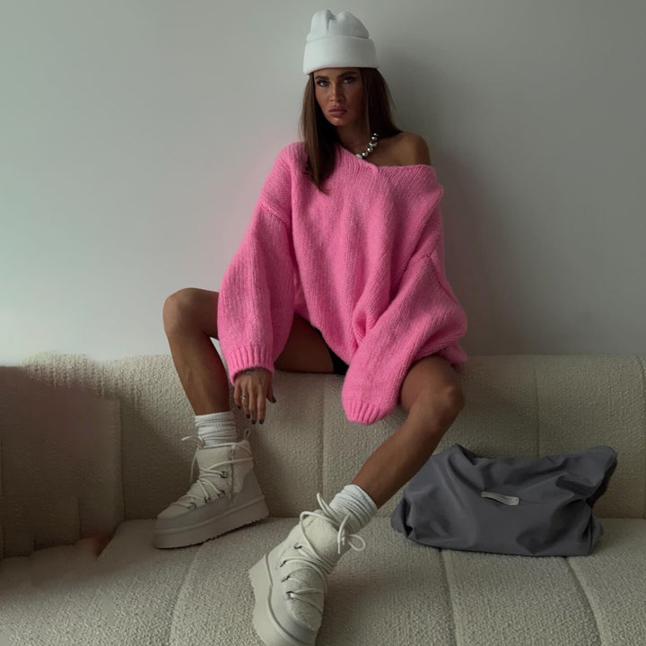 Damer oversized Grovstickad tröja Mirla-Eva Jonsson