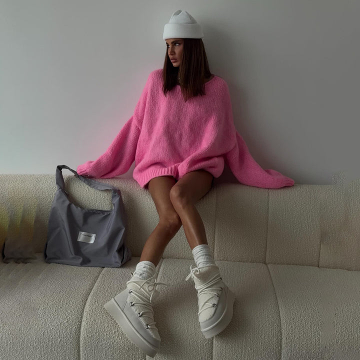 Damer oversized Grovstickad tröja Mirla-Eva Jonsson