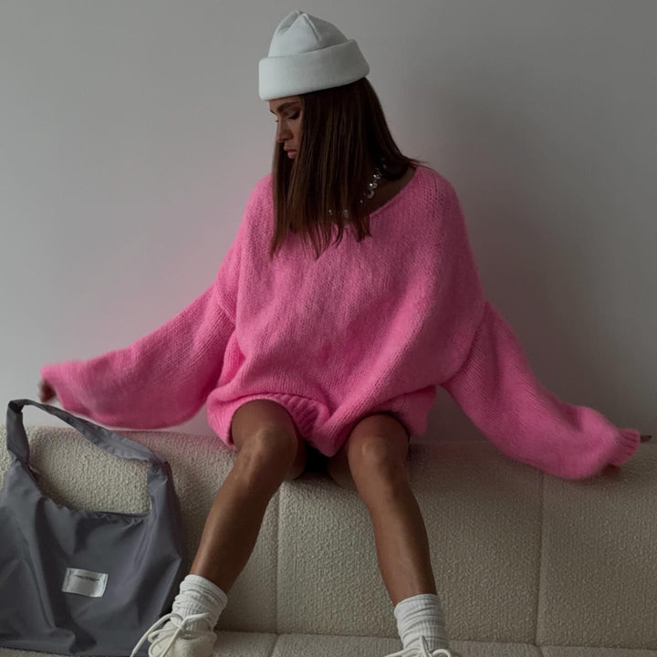 Damer oversized Grovstickad tröja Mirla-Eva Jonsson