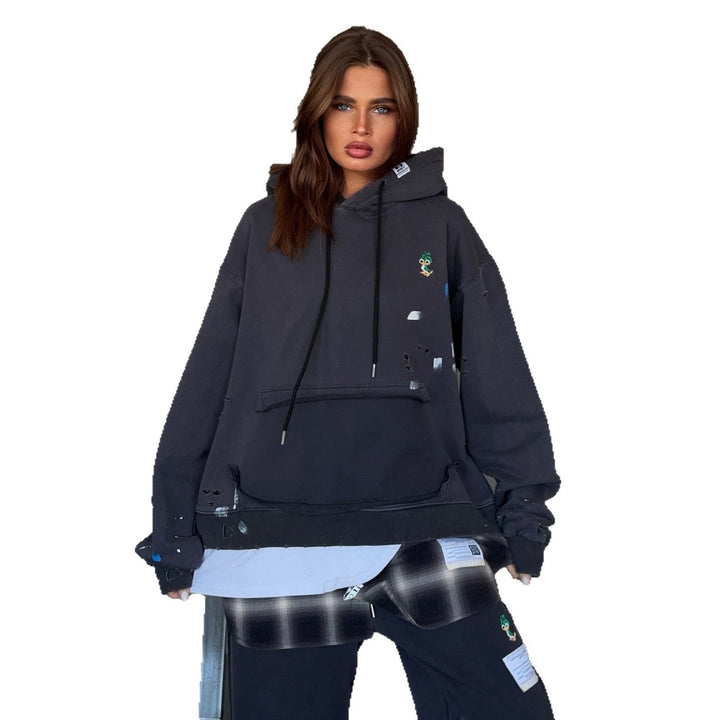 Damer oversized Hoodie med unika detaljer och avslappnad passform Mirla-Eva Jonsson