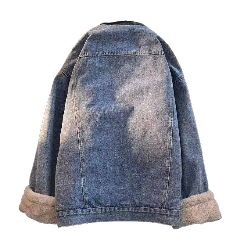 Damer oversized Jeansjacka med foder i Teddyfleece Mirla-Eva Jonsson