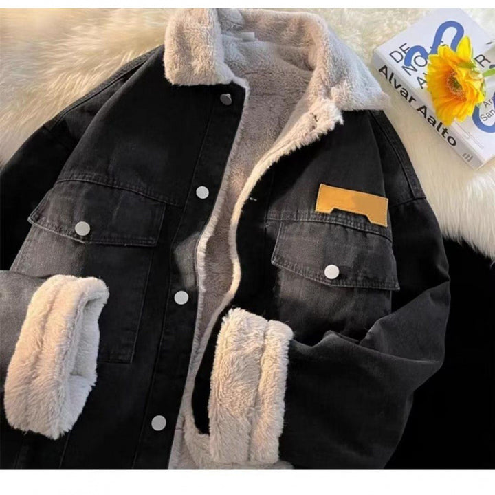 Damer oversized Jeansjacka med foder i Teddyfleece Mirla-Eva Jonsson