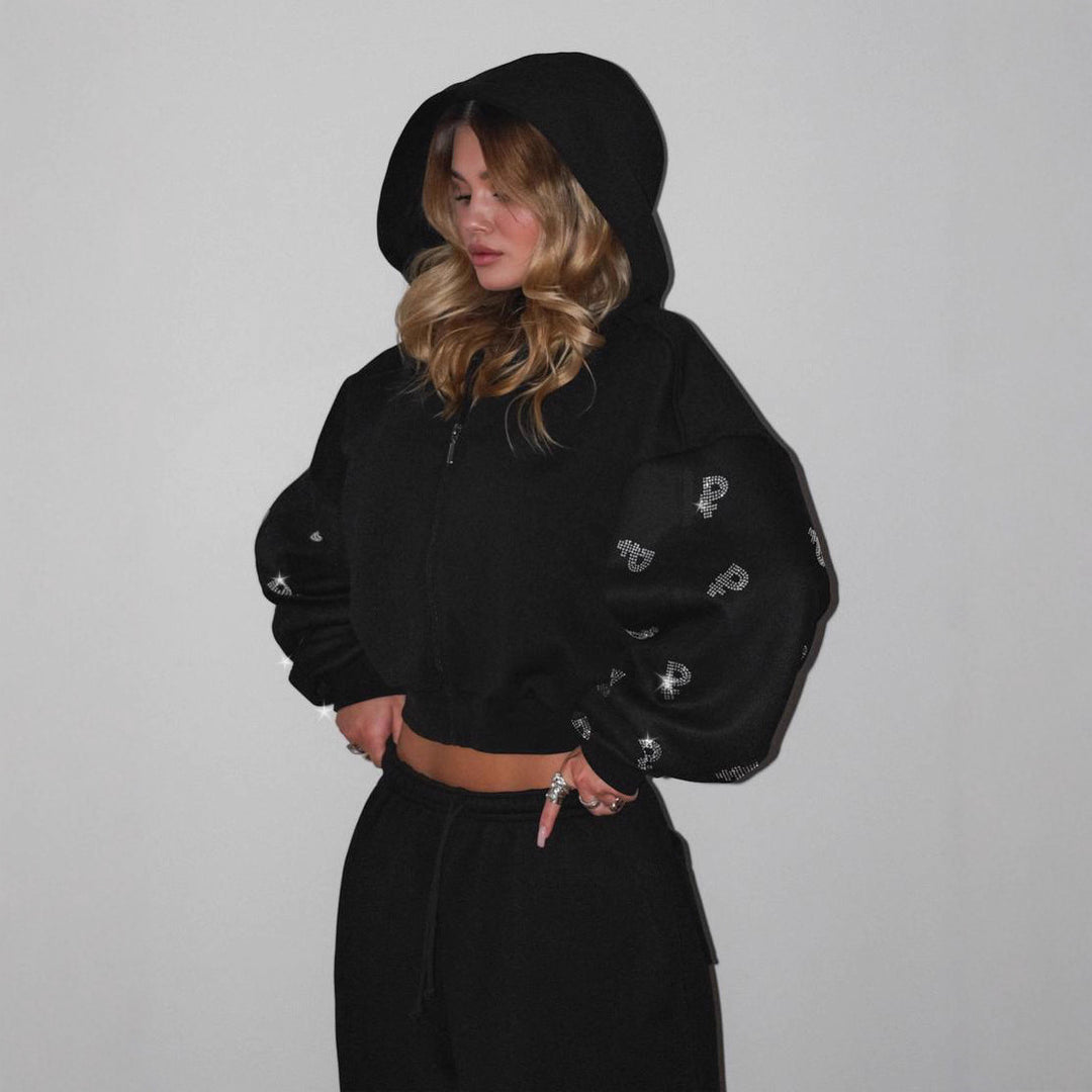 Damer oversized Sweatjacka med elegant huva-design Mirla-Eva Jonsson