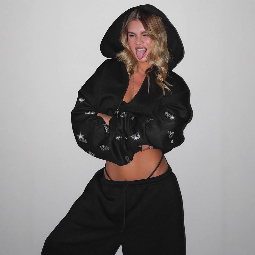 Damer oversized Sweatjacka med elegant huva-design Mirla-Eva Jonsson
