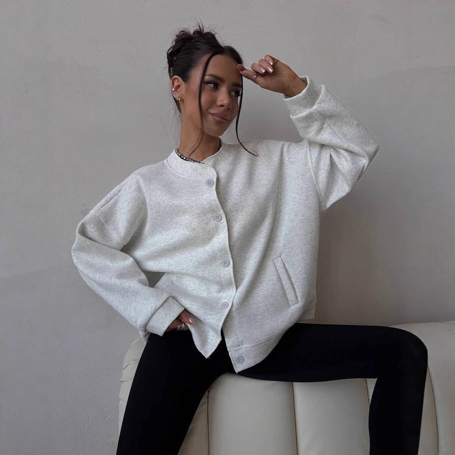 Damer oversized Sweatjacka med knappstängning Mirla-Eva Jonsson