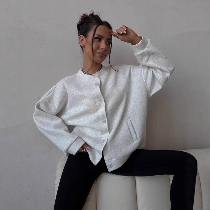 Damer oversized Sweatjacka med knappstängning Mirla-Eva Jonsson